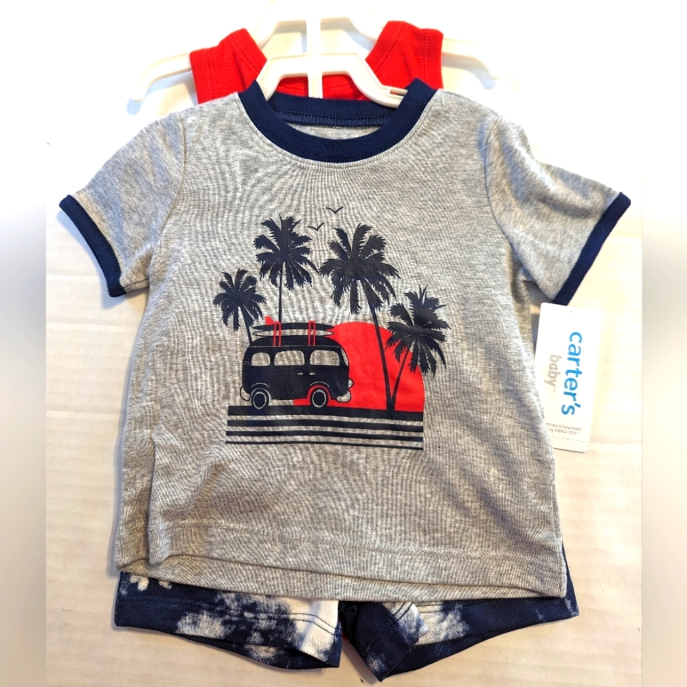 Infant Boys 3 Piece Short Set Brand New With Tags 6 Months - Picture 1 of 7